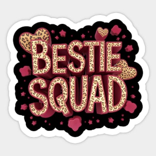 Bestie Squad Pink Leopard Friends Women Girls Toddlers Cute Sticker